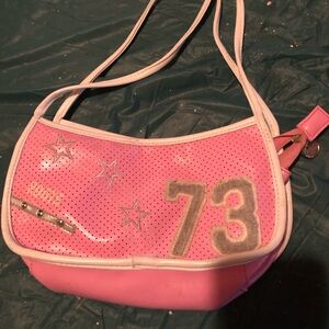 Pink Perforated Shoulder Bag